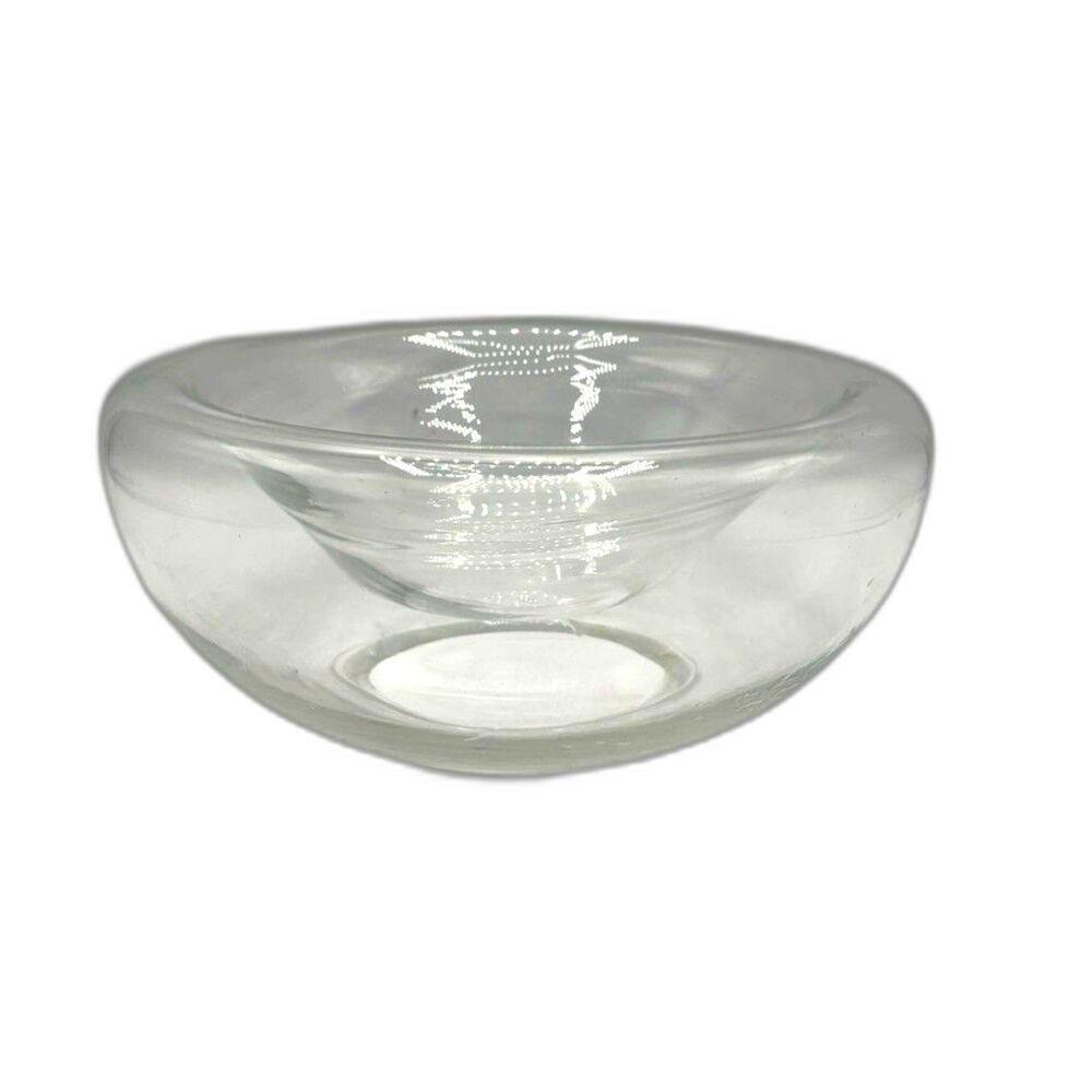 Vintage Poland Glass Double Wall Reversible Centerpiece Bowl / Vase MCM [Flaw]